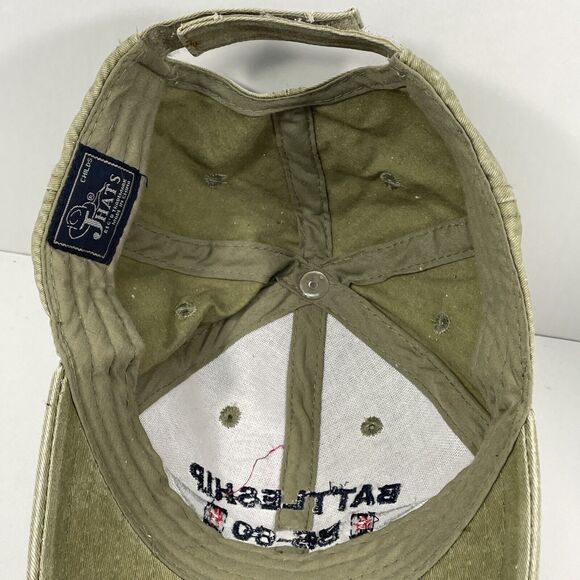 Battleship BB-60 USS ALABAMA green strapback hat cap NAVY military USA - Picture 8 of 10